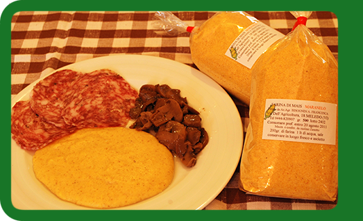 Polenta con Soppressa e Funghi